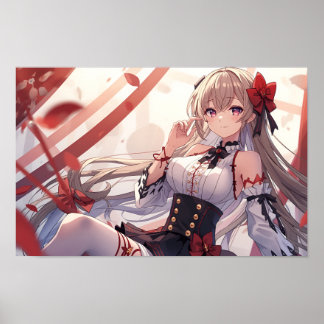 Autumn Elegance in Red and Black Poster