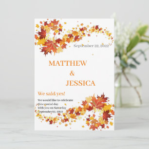 Autumn Elegance Save the Date Invitation