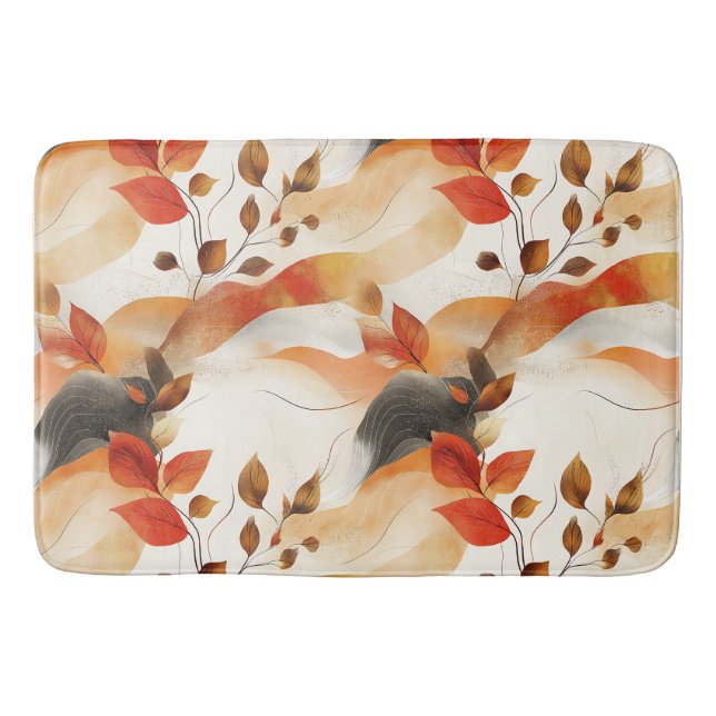 Autumn Elegance Seamless Pattern Bath Mat (Front)