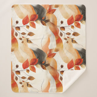 Autumn Elegance Seamless Pattern Sherpa Blanket