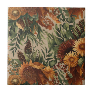 Autumn Elegance: Thanksgiving Floral Arrangement Tile