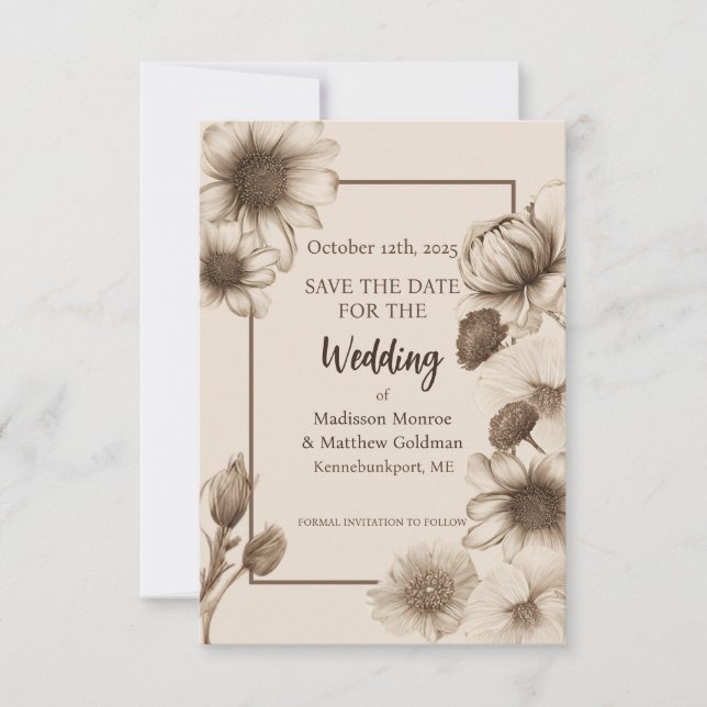 Autumn Elegance Wedding Save The Date (Front)