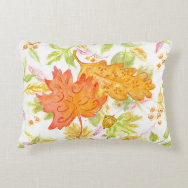 Autumn Elegant Leaves Throw Pillow (Front)