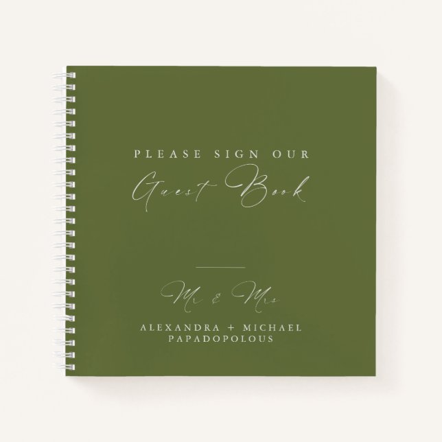 Autumn Elegant Minimal Wedding Guest Book (Front)