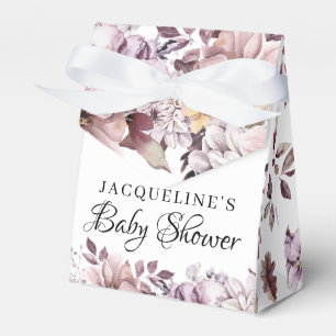 Autumn Elegant Purple Flowers Foliage  Favor Box