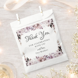 Autumn Elegant Purple Flowers Foliage Favour Bag