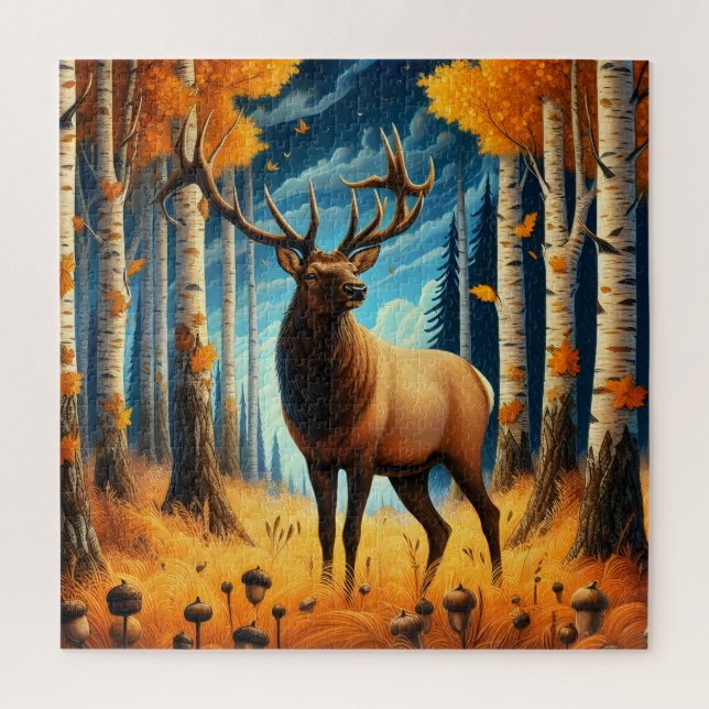 Autumn Elk Puzzle (Vertical)