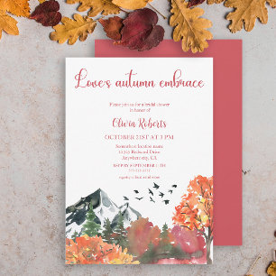 Autumn embrace Fall Mountain Forest Bridal Shower Invitation