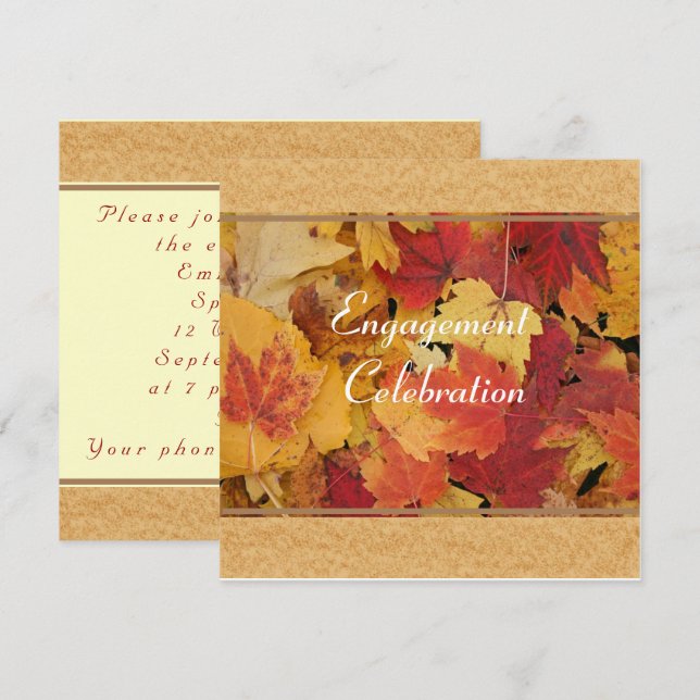 Autumn Engagement Celebration Invitation (Front/Back)