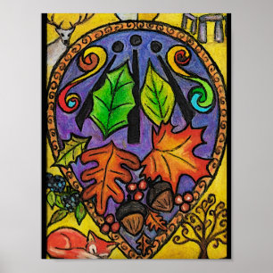 Autumn Equinox / Mabon / Alban Elfed / Awen art Poster
