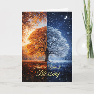 Autumn Equinox Mabon with Day and Night Seasons Card