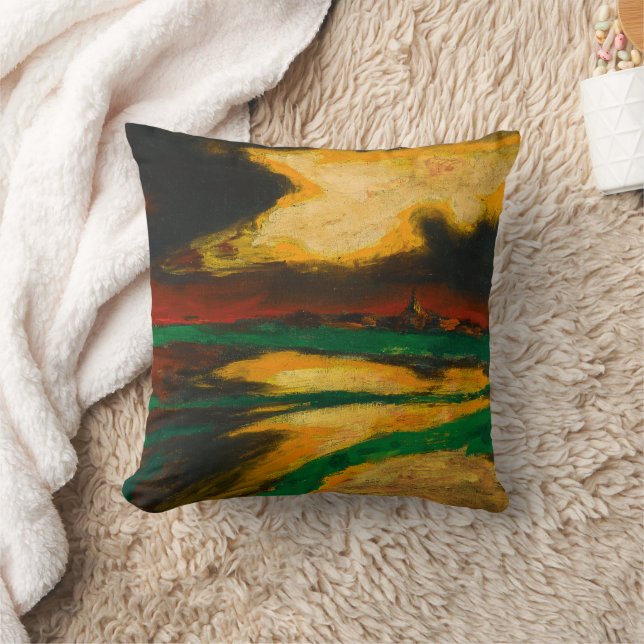 Autumn Evening | Emil Nolde | Throw Pillow (Blanket)