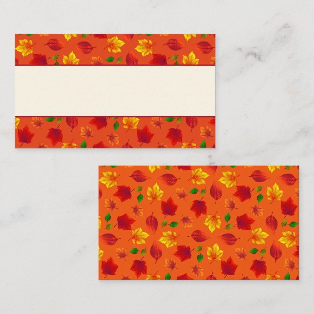 Autumn Event Fall Foliage Flat Place Card (Front/Back)