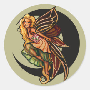 Autumn Faerie  Classic Round Sticker