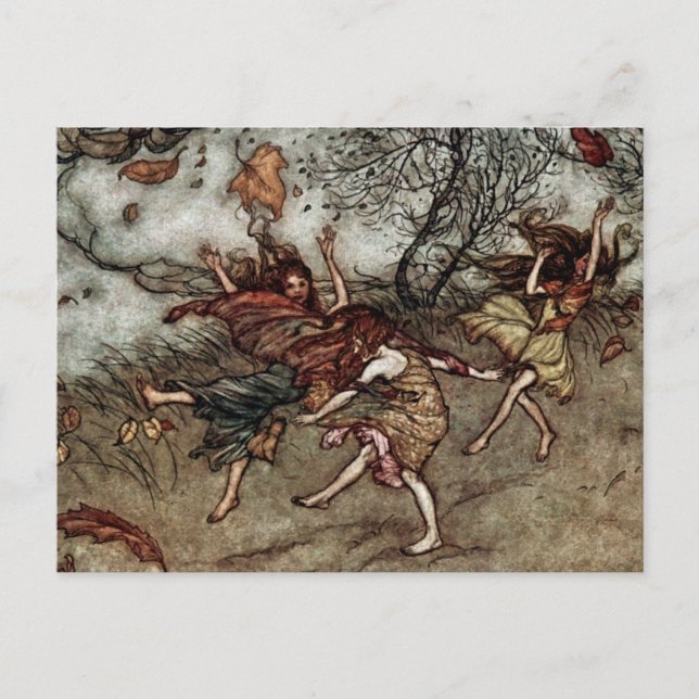 “Autumn Fairies” by Arthur Rackham Postcard (Front)