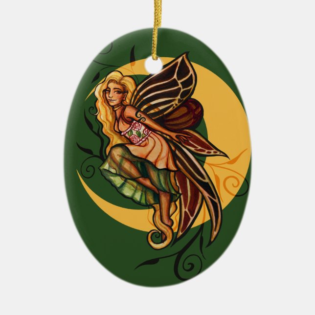 Autumn Fairy Ceramic Ornament (Front)