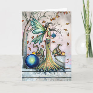 Autumn Fairy Dragon Card by Molly Harrison
