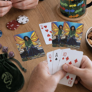 Autumn Fairy Guardian Doberman Fantasy Playing Cards