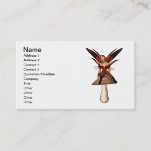 Autumn Fairy sitting on a toadstool Business Card