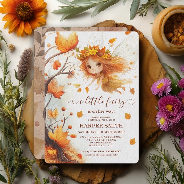 Autumn Fairy Woodland Baby Shower Invitation (Creator Uploaded)