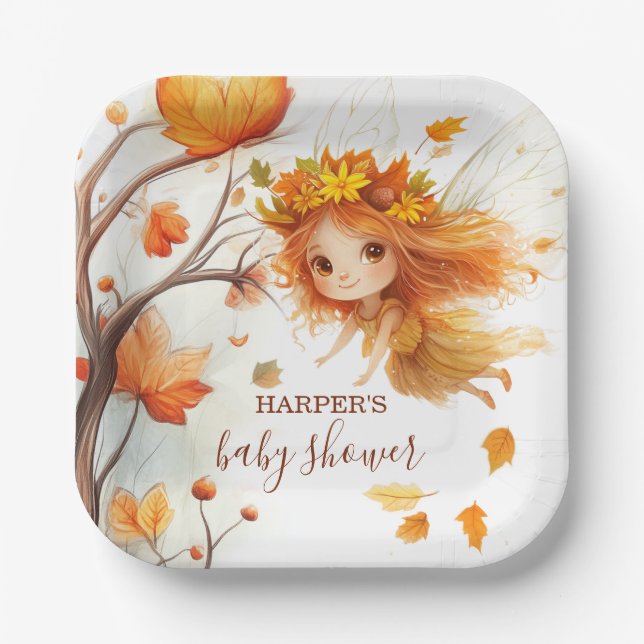 Autumn Fairy Woodland Paper Plate (Front)