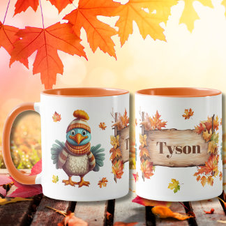 Autumn Fall Animal Adorable Turkey Personalized Mug