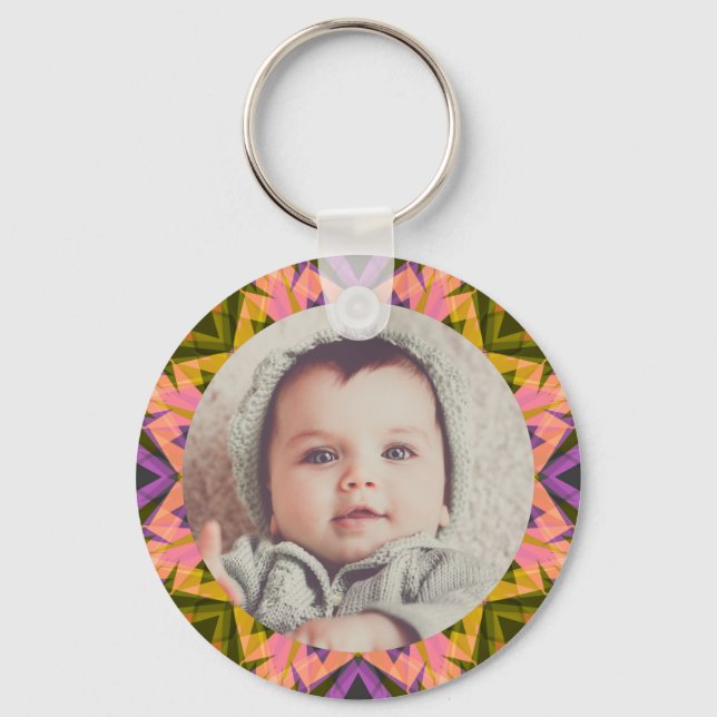 Autumn Fall Baby Grandparent’s Gift Photo Frame Keychain (Front)