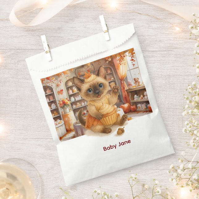Autumn Fall Baby Shower for Cat lovers  Favour Bag (Clipped)