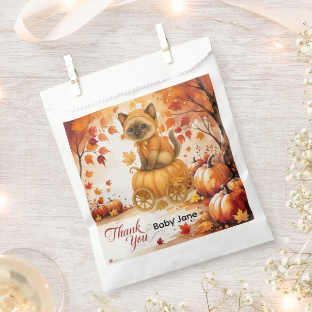 Autumn Fall Baby Shower for Cat lovers  Favour Bag (Clipped)