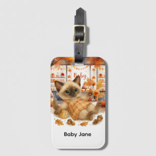 Autumn Fall Baby Shower for Cat lovers Luggage Tag