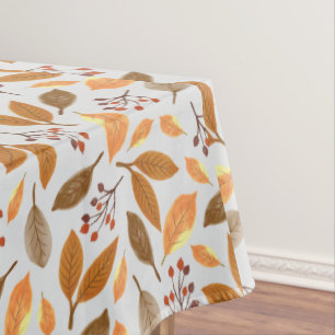 Autumn Fall Berries Leaves Pattern Tablecloth