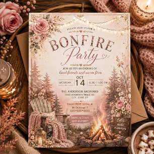 Autumn Fall Bonfire Get Together Invitation