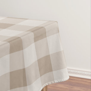 Autumn Fall  Brown Taupe Plaid Pattern Tablecloth