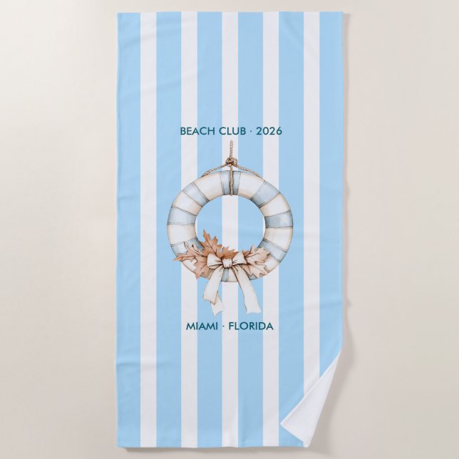 Autumn - Fall Coastal Chic Beach Club Towel (Front)