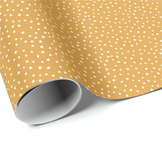 Autumn Fall colors Polka Dot mustard yellow Wrapping Paper (Roll Corner)