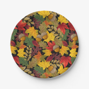 Autumn Fall Colourful Leaves  Paper Plate