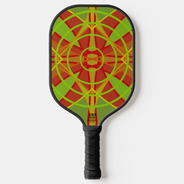 Autumn Fall Colours Abstract Geometric Design Pickleball Paddle (Front)