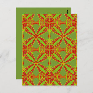 Autumn Fall Colours Abstract Geometric Design Postcard