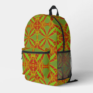 Autumn Fall Colours Abstract Geometric Design Printed Backpack
