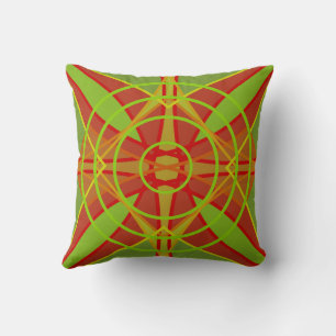Autumn Fall Colours Abstract Geometric Design Throw Pillow