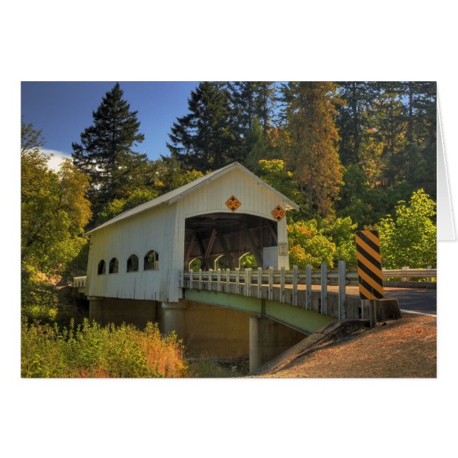 Autumn Fall Covered Bridge  (Front Horizontal)