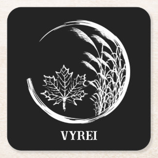 Autumn / Fall Crest Square Paper Coaster