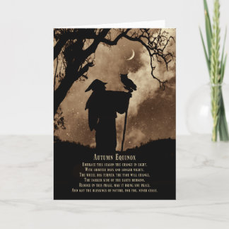 Autumn Fall Equinox Blessings Magician and Owl Card