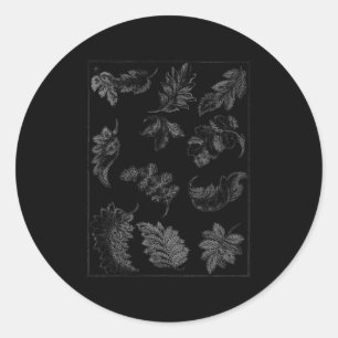 Autumn Fall Falling Leaves Pattern October Cottage Classic Round Sticker