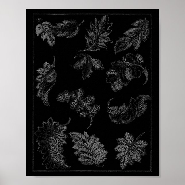 Autumn Fall Falling Leaves Pattern October Cottage Poster (Front)