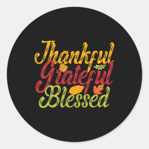 Autumn Fall Family Thanksgiving Classic Round Sticker