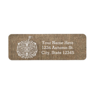 Autumn Fall Filigree Pumpkin & Burlap Invitation