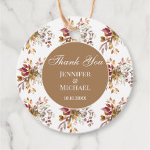 autumn fall floral botanical wedding thank you