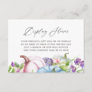 Autumn - Fall Floral Bridal Shower Display Shower Enclosure Card