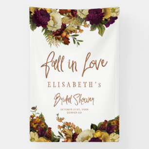 Autumn fall floral bridal shower party modern banner